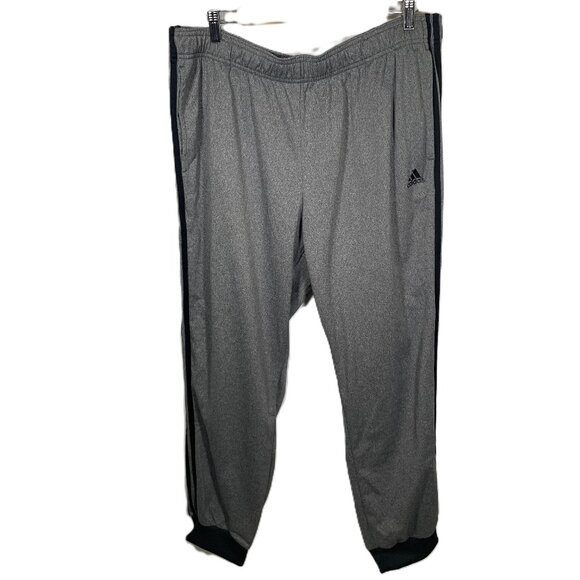 Adidas Essentials 3 Stripe Tricot Joggers Mens Size XXL 2XL Dark Gray New - Picture 1 of 5